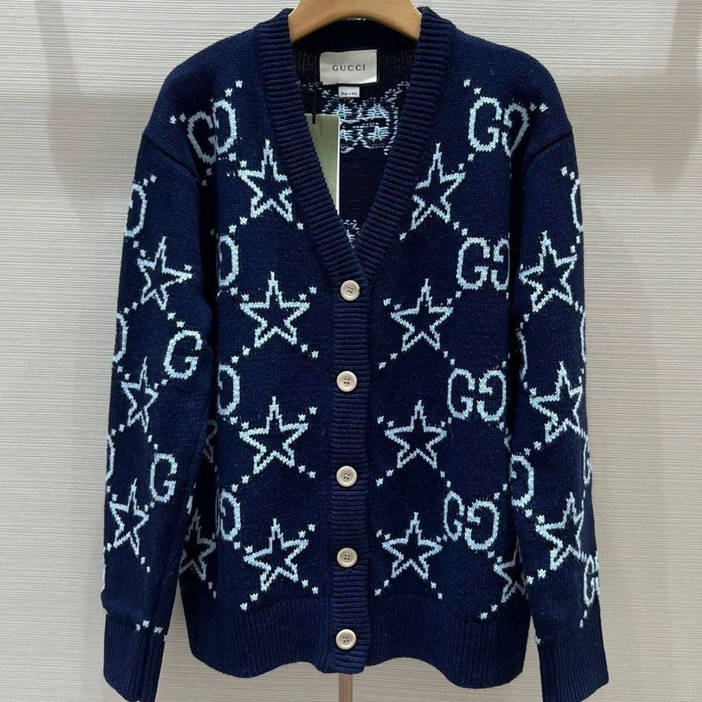 Hàng Có Sẵn!Gucci!Áo Khoác Cardigan Cổ Chữ V Thiết Kế Mới Thời Trang Dành Cho Cặp Đôi