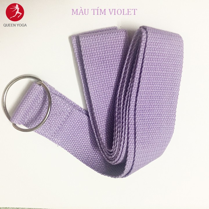 Dây Tập Yoga Cotton QUEEN YOGA Loại Tốt Giá Rẻ 1m8 x3,8cm - Mềm Mại Thoải Mái Không Bị Cấn Tay (Yoga Strap)