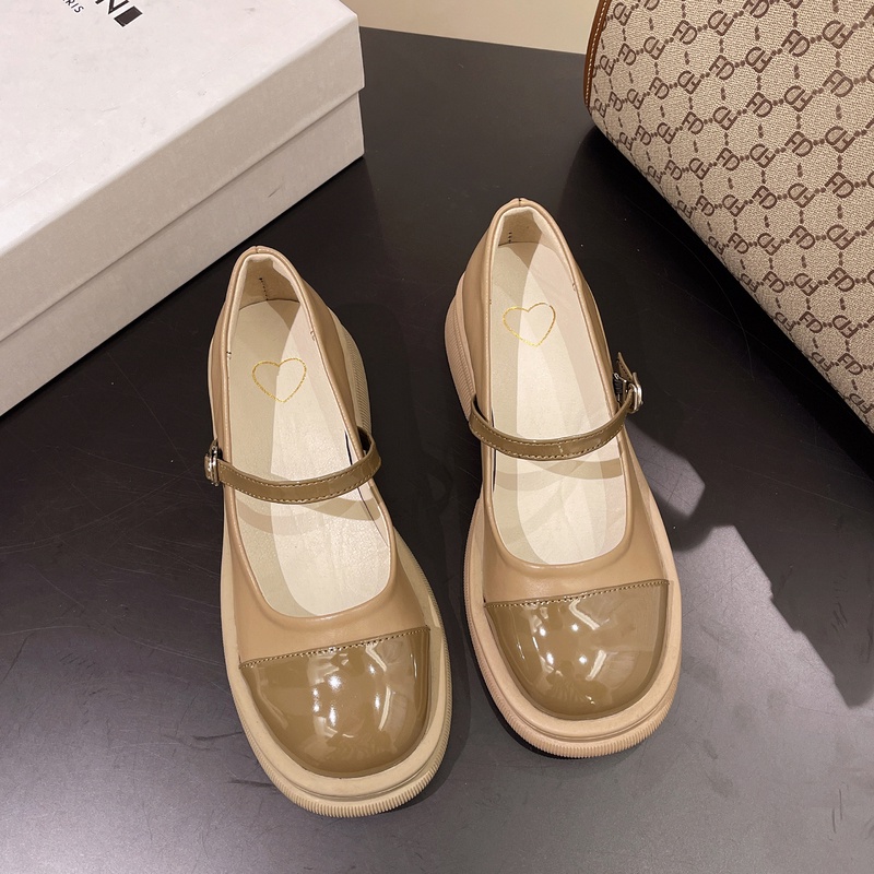 Giày da búp bê Ielgy thiết kế mũi tròn trẻ trung sành điệu cho nữ