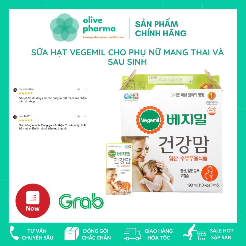 Sữa bầu Vegemil Hàn Quốc 190ml (Xách 16 hộp)