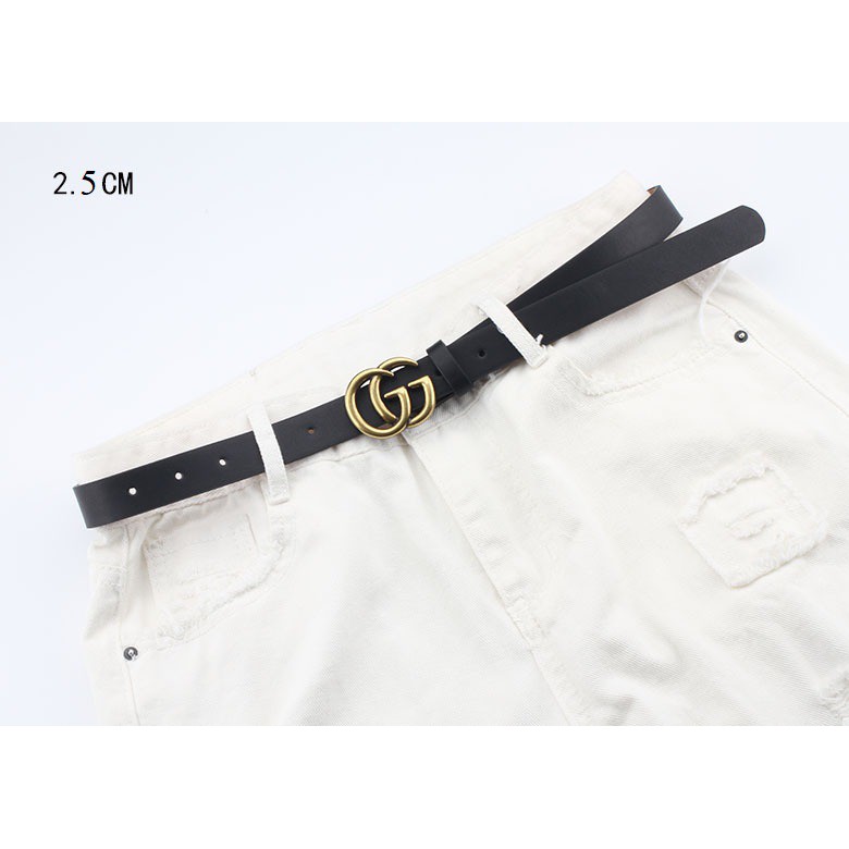 Thắt lưng nữ GG đồng - GG sáng 2.5cm 3cm và 3.5cm