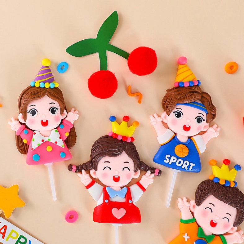 trang trí bánh [FREESHIP❤️] tượng silicon CHỦ ĐỀ THANH THIẾU NIÊN &amp; THIẾU NHI