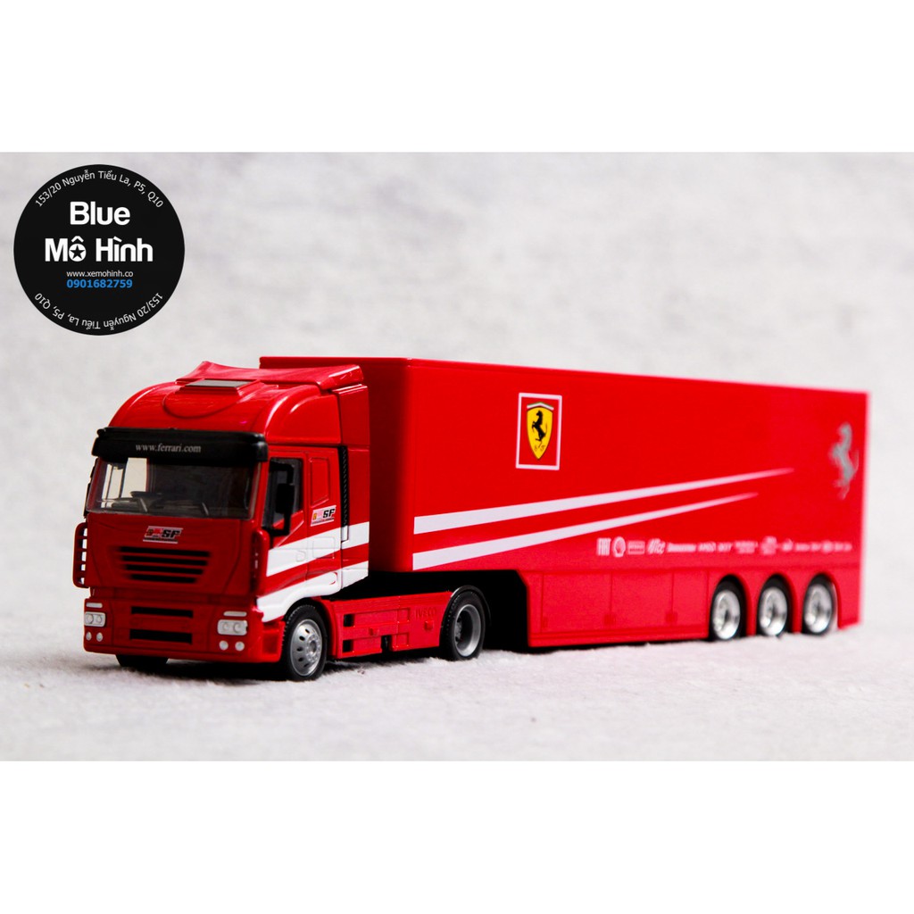 Blue mô hình | Xe mô hình container xe đầu kéo Ferrari Iveco 1:43