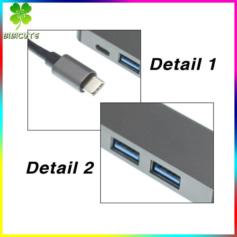 Trạm Sạc 4 Trong 1 Type-C Sang Usb3.0X2 + Pd + Hdmi