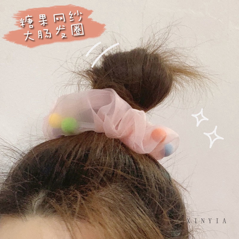 Dây cột tóc cao su bọc vải chiffon nhiều màu phong cách Hàn Quốc cho nữ