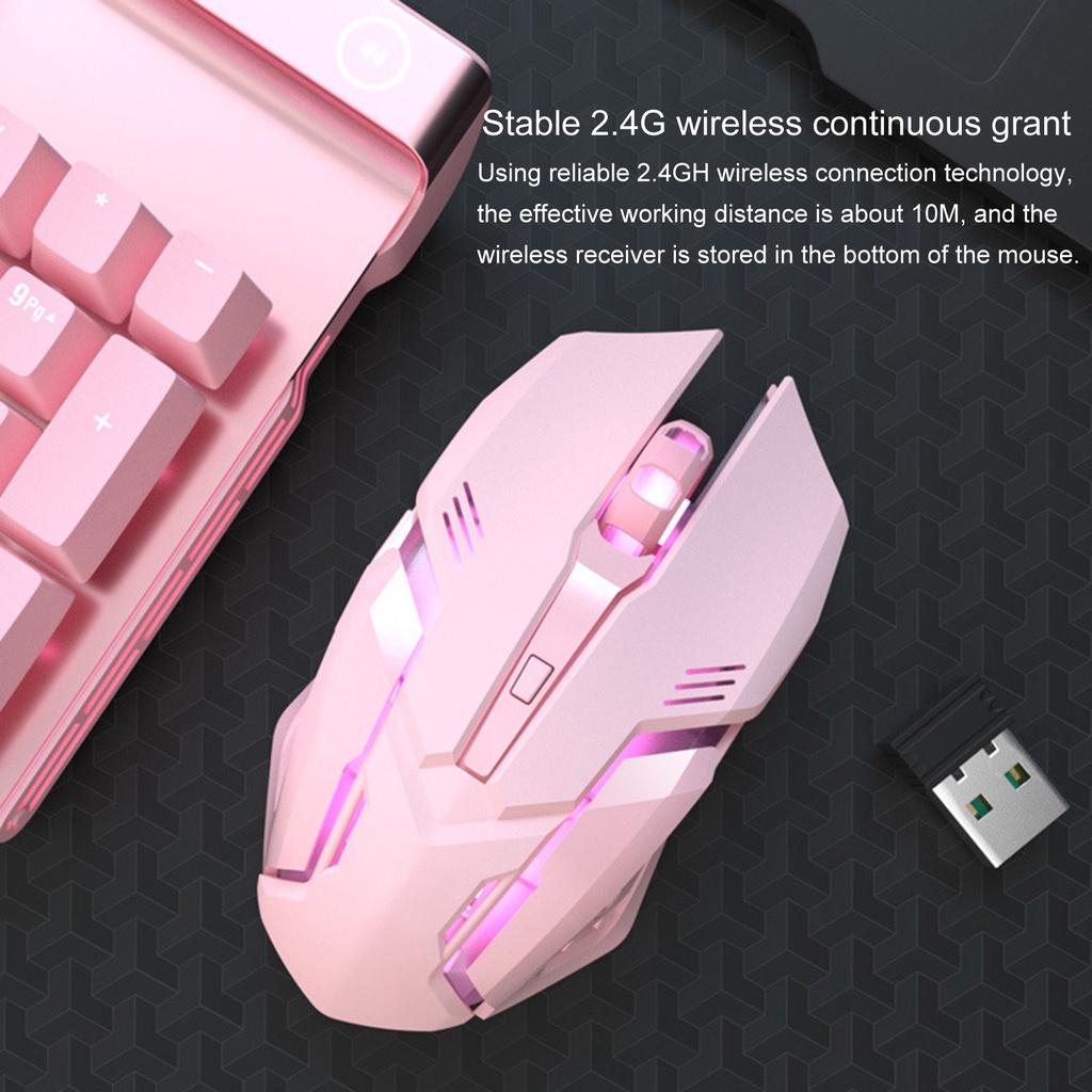 Chuột Không Dây Bluetooth 3 Chế Độ Sạc Usb Dễ Thương Cho Nữ