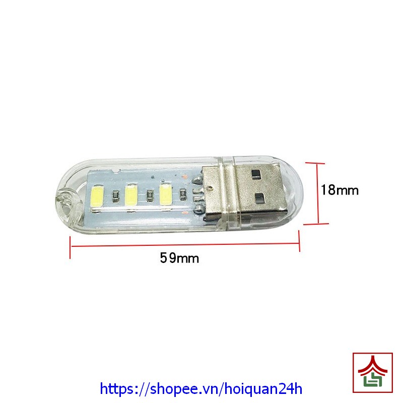 Đèn Led Siêu Sáng Cắm Nguồn USB Trắng Vàng 3 Bóng 8 Bóng 24 Bóng Led Cao Cấp