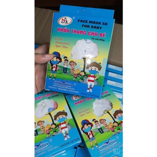 COMBO 5 HỘP KHẨU TRANG 5D CAO CẤP CHO BÉ 1_3 TUỔI (CHÍNH HÃNG)