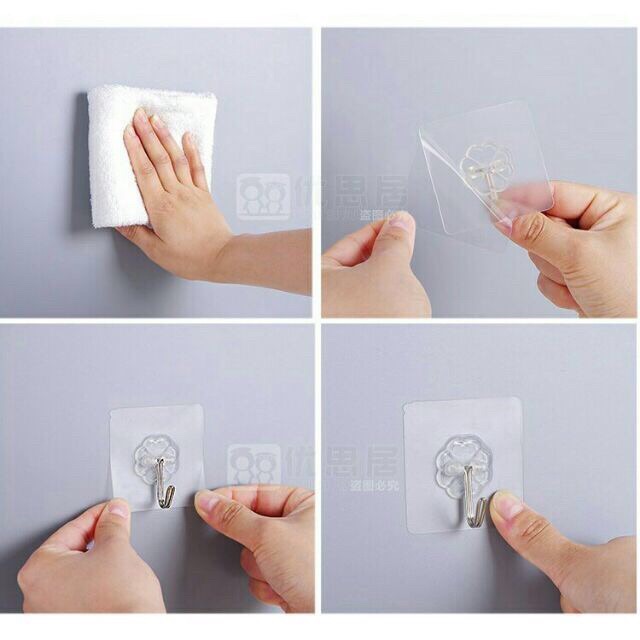 Combo 10 chiếc mắc áo treo tường,dính tường siêu chịu lực