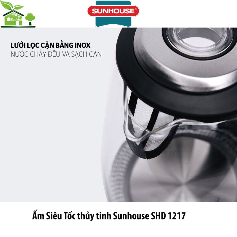 Ấm Siêu Tốc thủy tinh Sunhouse SHD 1217