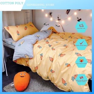 [Giá Sale] Set Chăn Ga Poly Cà Rốt Vàng Ga Xám-Hot,Đẹp,Cute (Shinbedding_Store)