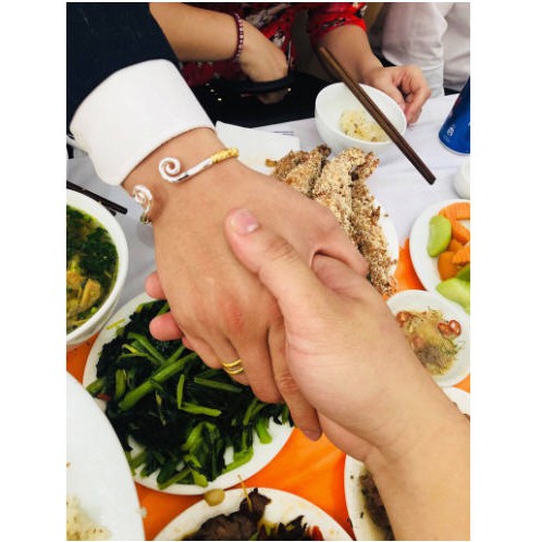 Vòng tay nam nữ kim cô -Như ý chất liệu titan xi bạc 925