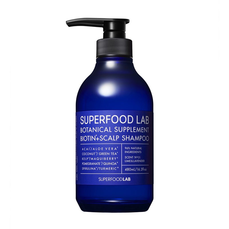 Dầu Gội Cao Cấp Chăm Sóc Da Đầu, Chống Gãy Rụng SUPERFOOD LAB BOTANICAL 480ML Dành Cho Tóc Dầu / Thường