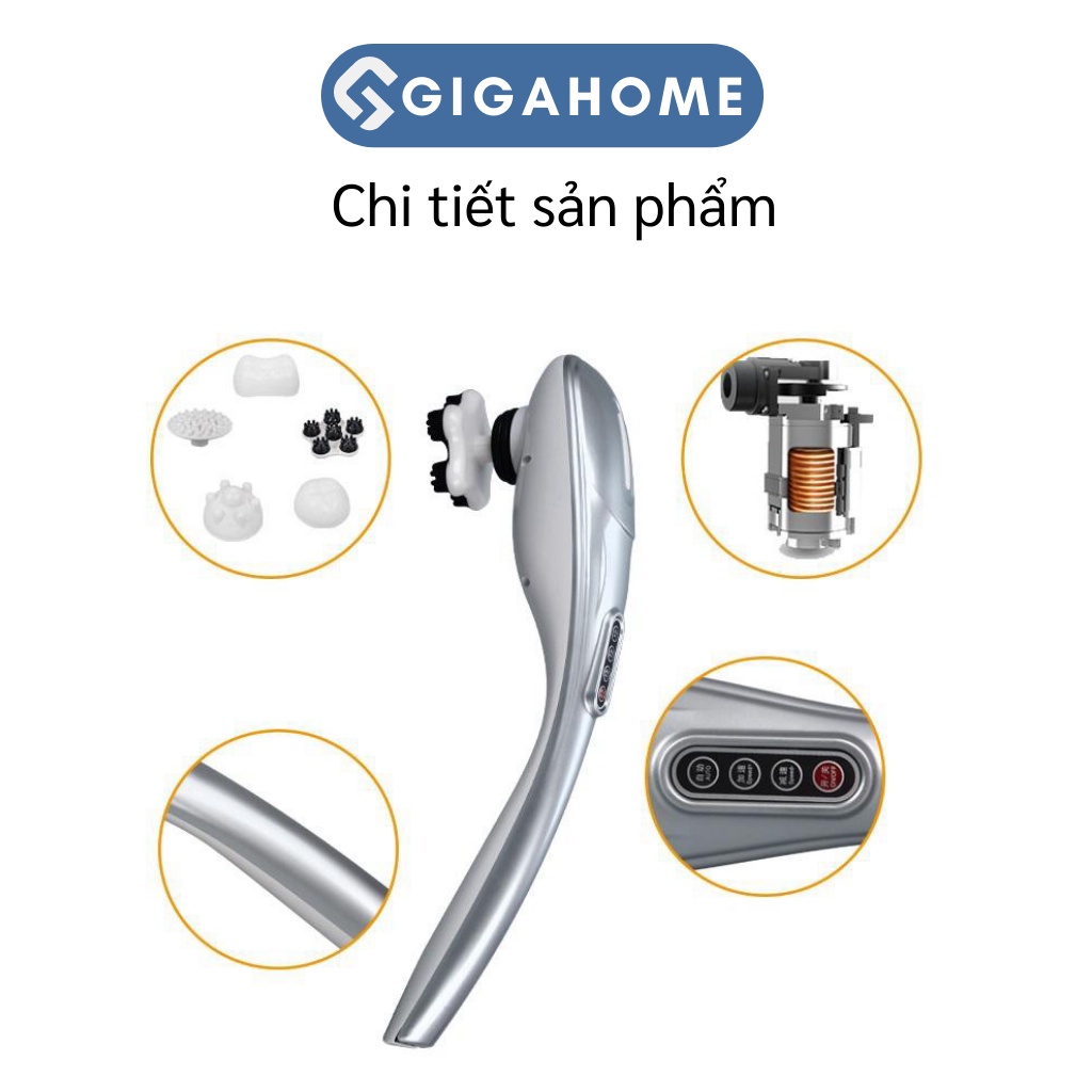 Máy Massge Đấm Bóp Cầm Tay GIGAHOME 5 Đầu Thay Thế, Giảm Mệt Mỏi Toàn Thân 7983