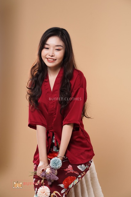 Đồ bộ satin pijama KIMONO tay lửng - quần dài siêu xinh