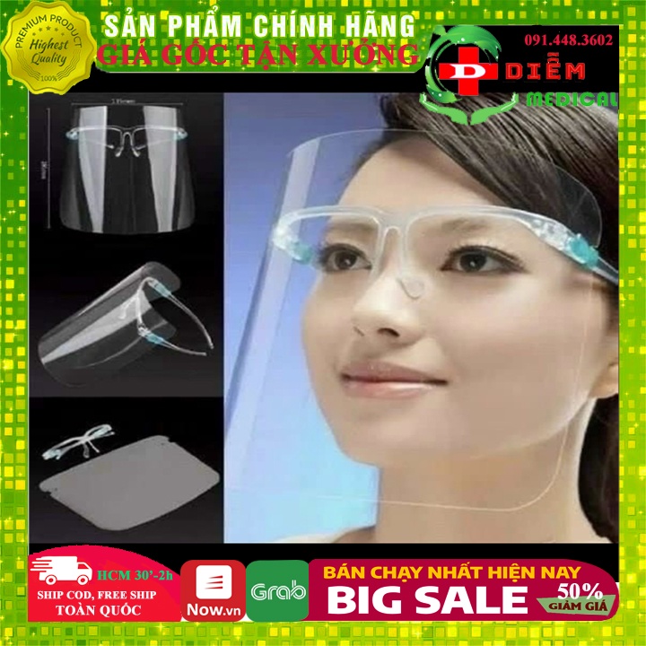 Kính Bảo Hộ Chống Giọt Bắn, Tấm Chắn Mặt Nạ Mũ Y Tế Đa Năng loại 1 nhựa PET trong suốt freesize hàng đẹp