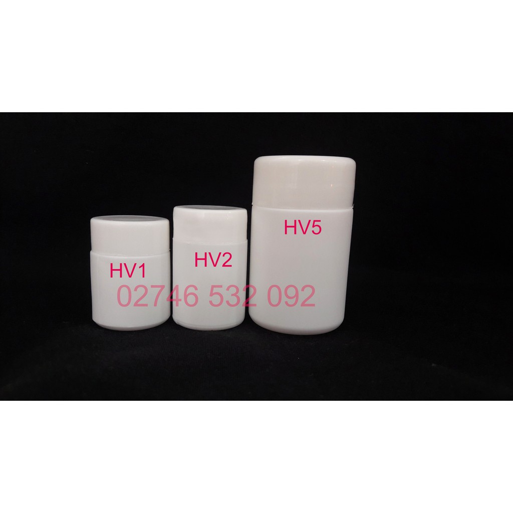 HỦ NHỰA TRẮNG ĐỤC CAO CẤP ĐỰNG TỪ 10G ĐẾN 50G BỘT MỊN - HV1 - HV2 - HV5