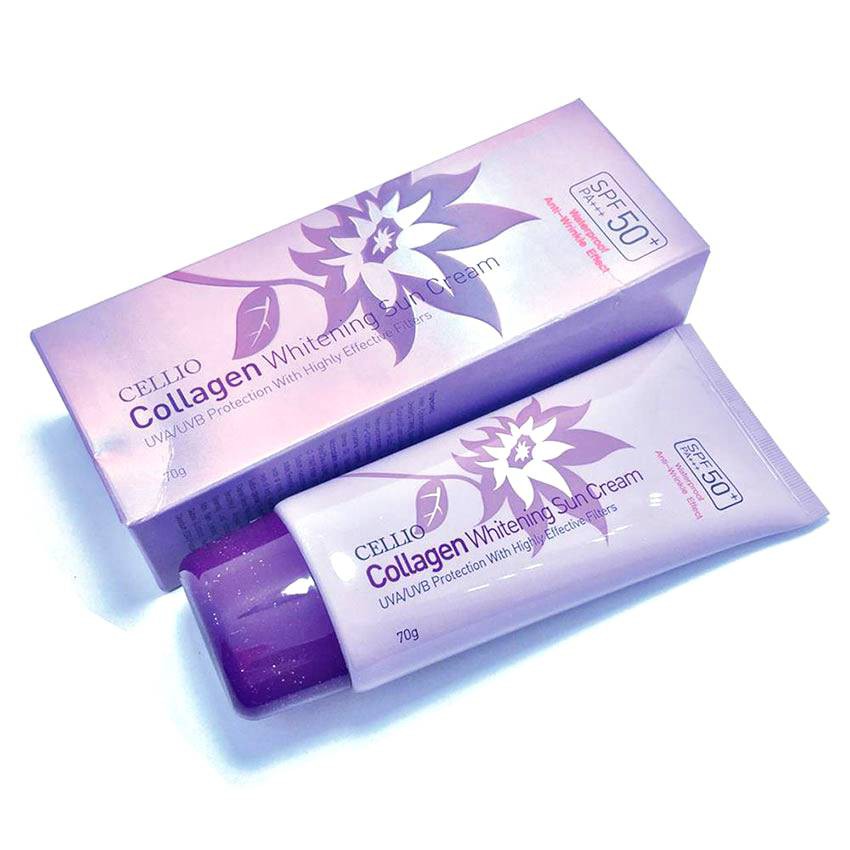 Kem Chống Nắng Cellio Chính Hãng - Kem Chống Nắng Cellio Collagen Whitening Sun Cream 70g Chính Hãng Hàn Quốc