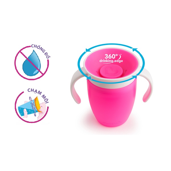 Cốc Tập Uống 360 Độ Chống Đổ Munchkin Cho Bé - Cốc Có Nắp ( 207ML )