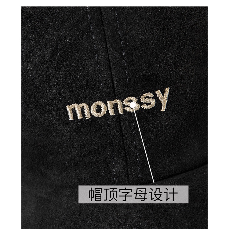 Mũ Lưỡi Trai Da Lộn Mềm Thêu Chữ Phong Cách Hàn Quốc