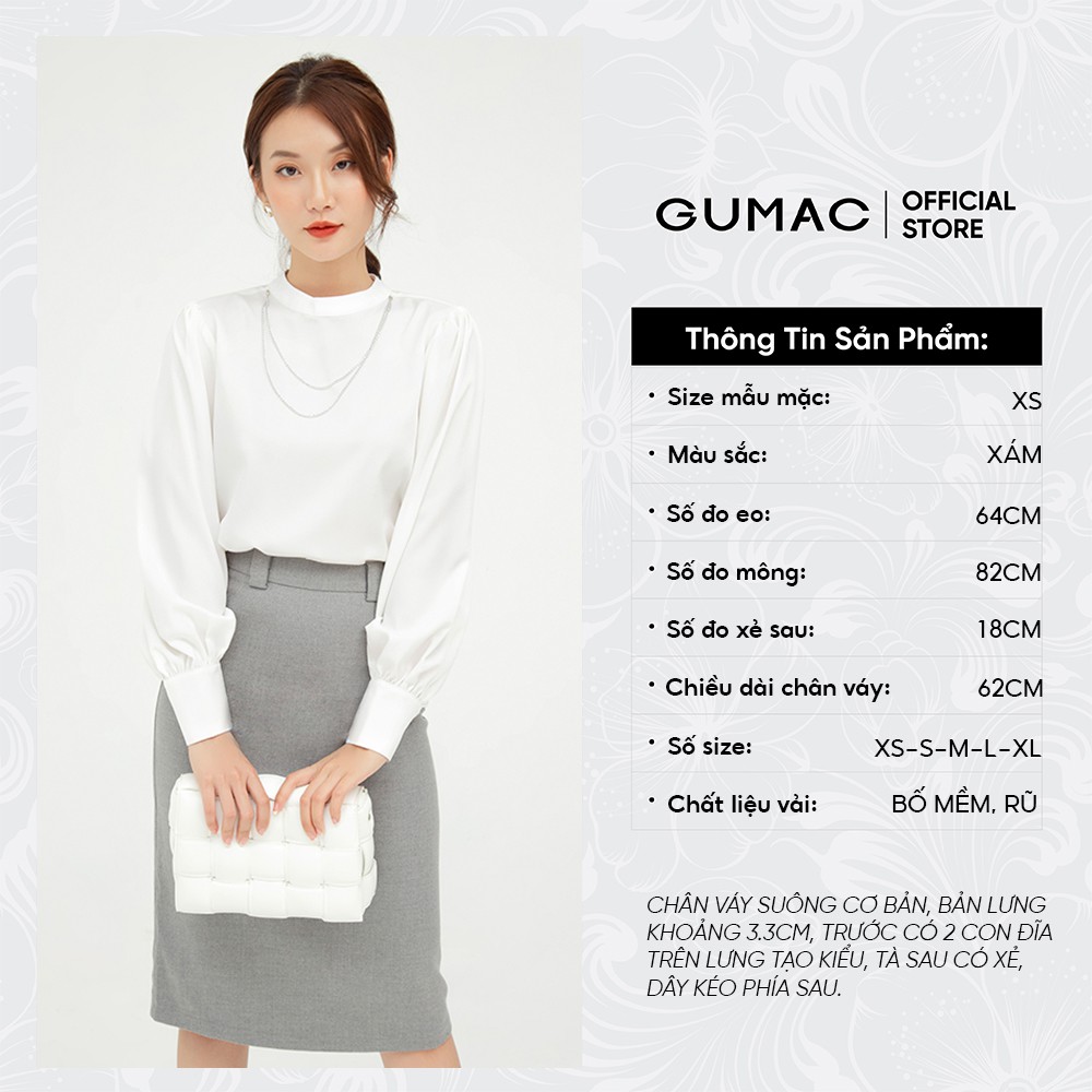 [Mã WABR2711 giảm 10% đơn 250K] Chân váy nữ suông cơ bản GUMAC công sở thanh lịch VB5127 | BigBuy360 - bigbuy360.vn