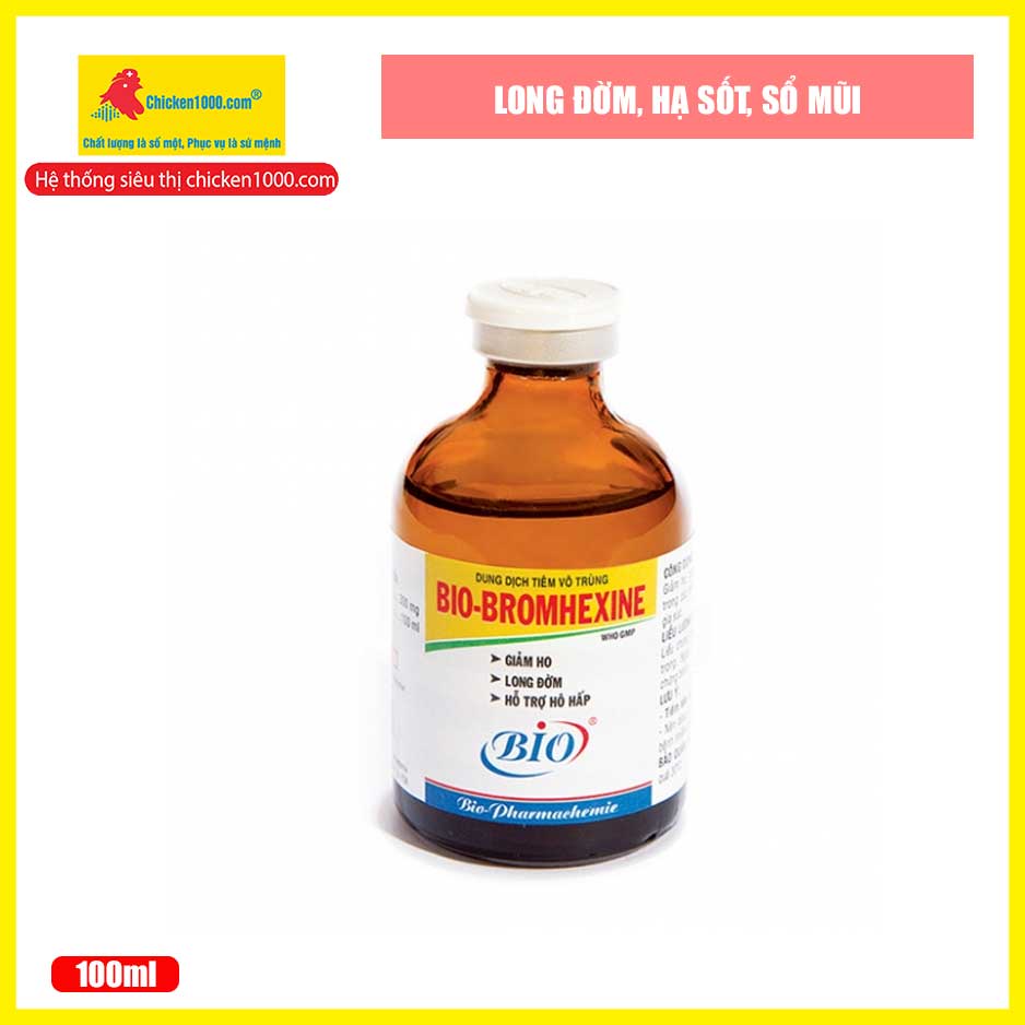 Thú Y Bromhexine Bio Long Đờm, Giảm Ho Dùng Cho Heo, Dê, Cừ, Chó, Mèo