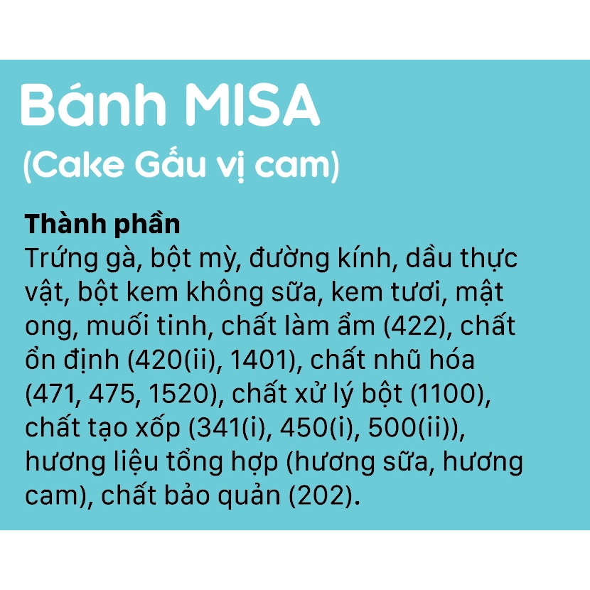 Bánh Misa (Cake gấu Vị cam) Bảo Minh 30gr