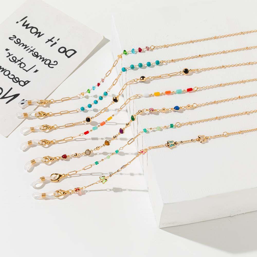 BACK2LIFE Trendy protectionLanyard protectionChain Eyewear Accessories Glasses Chain Anti-lost Reading Glasses Chains protectionCord Holders Hold Straps Reading Eyeglass|Beads Sunglasses Lanyard