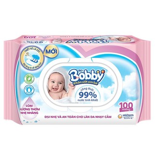 [Combo 10 gói] Khăn ướt BOBBY 100 tờ ( HỒNG/XANH)