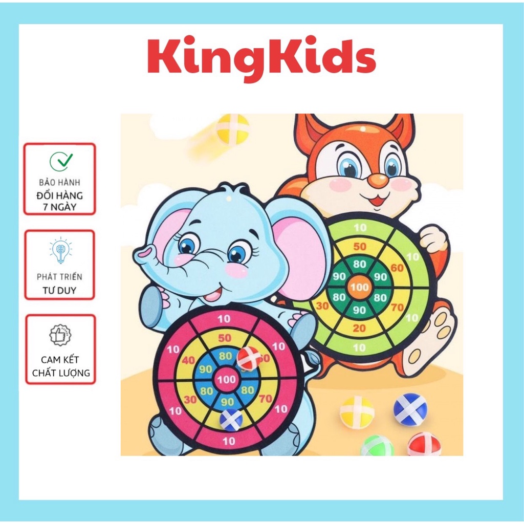 Đồ chơi bảng ném bóng dính phi tiêu giúp tăng khả năng quan sát cho bé KingKids - Tặng kèm 3 bóng