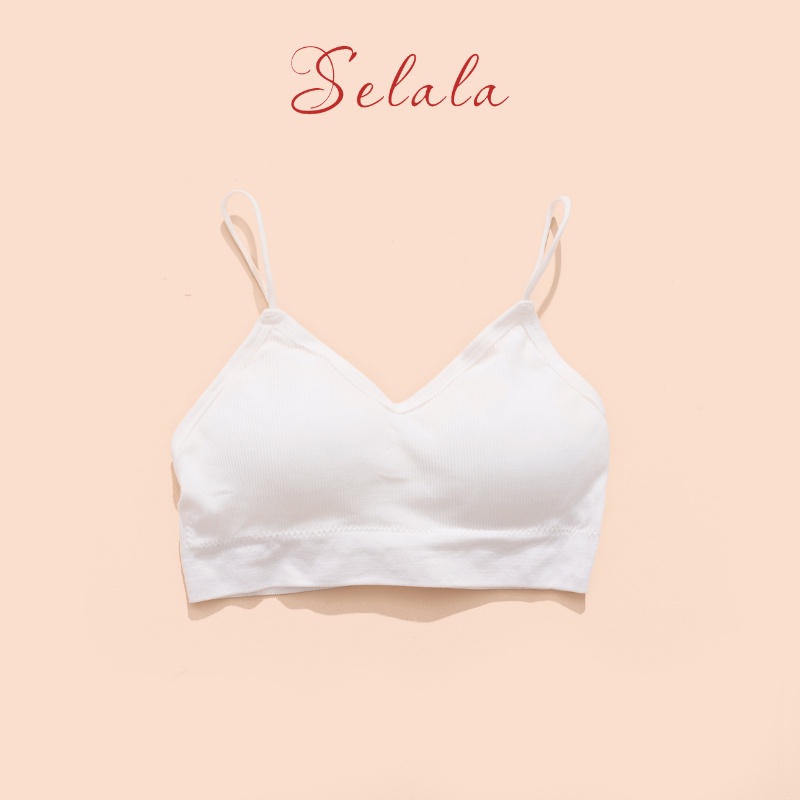 Áo Bra Selala 2 Dây Gân Tăm Cổ V Sexy Vải Mềm Thoải Mái BR25