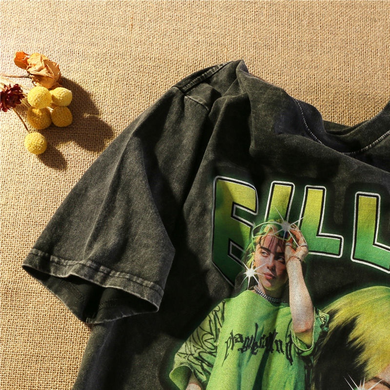 Áo thun IELGY tay ngắn dáng rộng in họa tiết thời trang hip hop cổ điển cá tính cho nữ