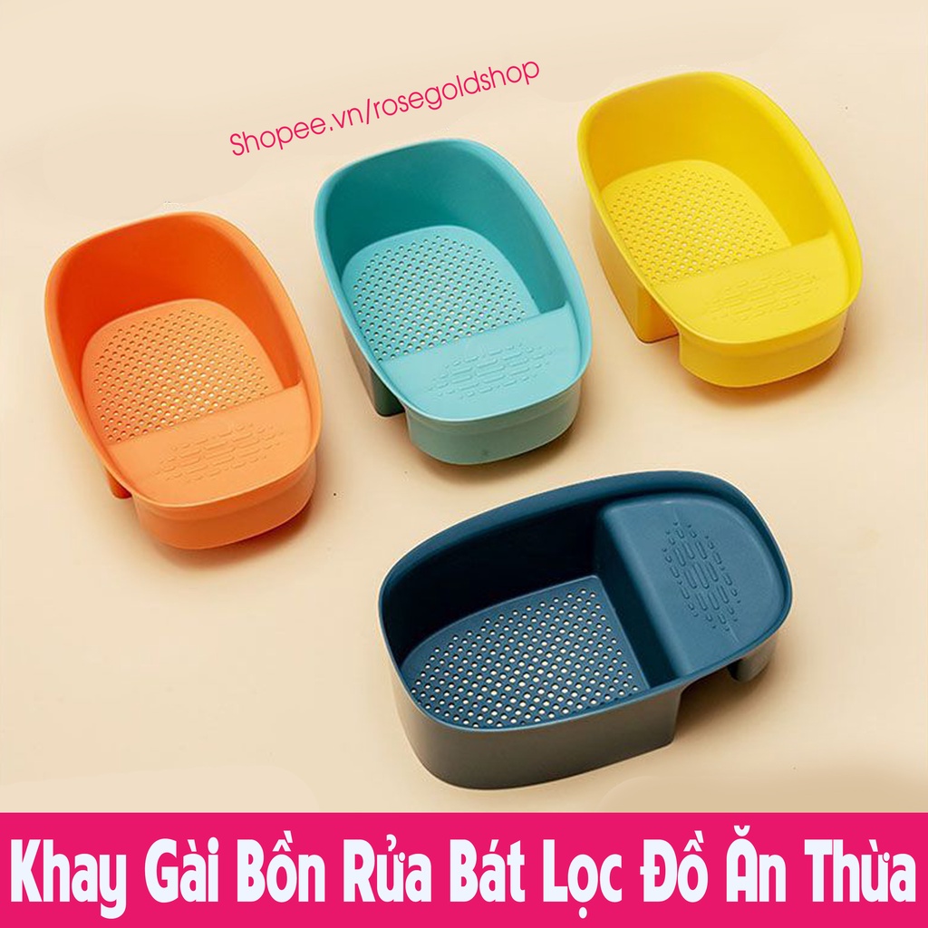 Khay Gác Bồn Rửa Bát Lọc Đồ Ăn Thừa Tiện Lợi, Sạch Sẽ, Có Chỗ Để Đồ Đa Năng