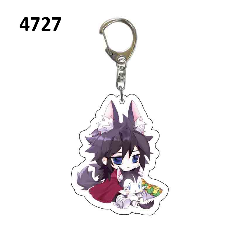Demon slayer Móc Chìa Khóa Bằng acrylic Hình Tai Thỏ tanjirou nezuko zenitsu inosuke anime Nhật Bản