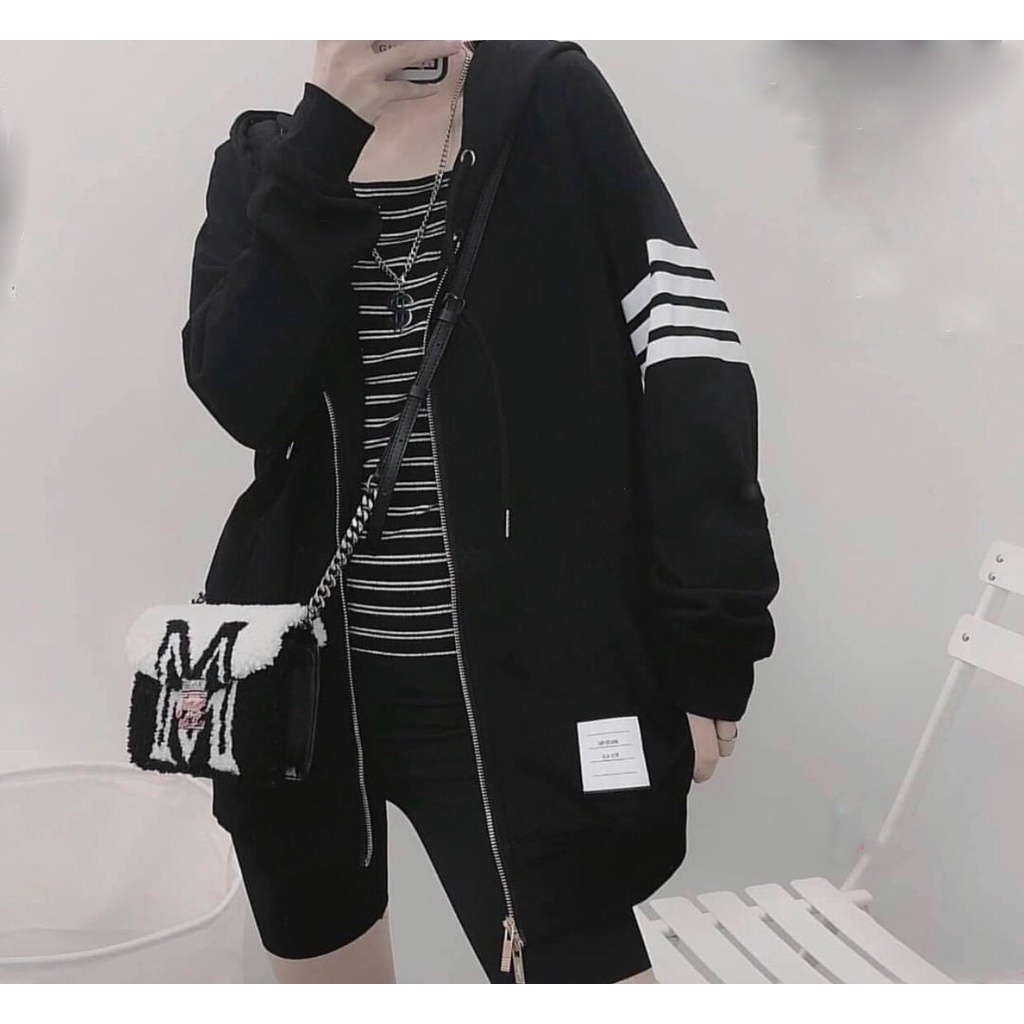 [Có Video Thật + Ảnh Thật] Áo Khoác Nỉ 4 Sọc Ngang Tay Có Khoá Kéo Chất Mềm Mã 568 - Daisy Clothings | BigBuy360 - bigbuy360.vn