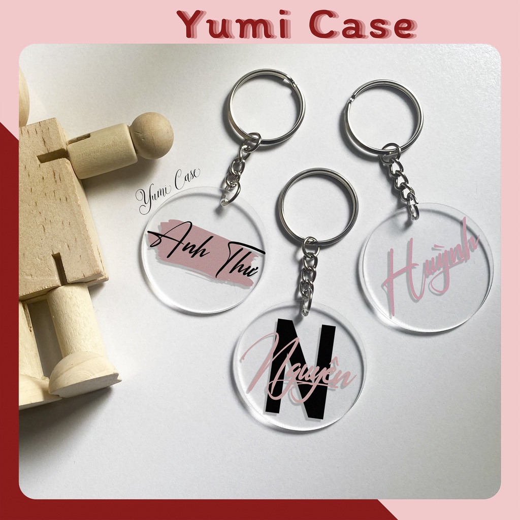 [CHAT SHOP TRƯỚC KHI ĐẶT Ạ] Móc khoá in tên theo yêu cầu trang trí balo-điện thoại-túi Yumi Case