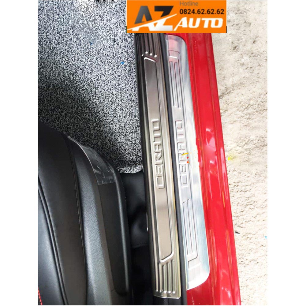 Ốp bậc cửa, nẹp bước chân trong, ngoài xe Kia Cerato 2019-2021 Innox cao cấp