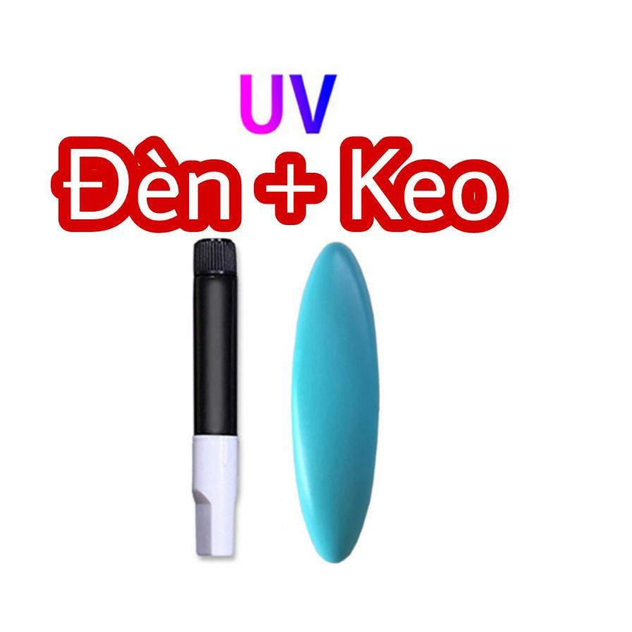 Combo keo và đen chiếu UV hỗ trợ dán cường lực