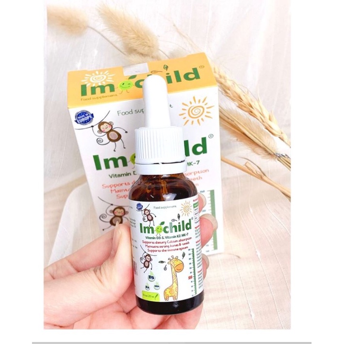 SIRO Imochild D3K2  20ML hỗ trợ phát triển chiều cao, trí não, giúp trẻ hấp thu canxi
