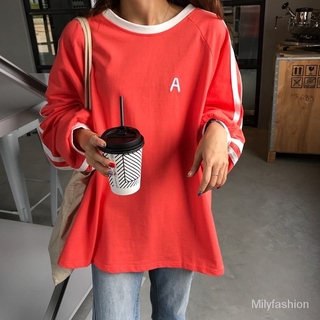 💕Milyfashion Ladies long sleeve emb t-shirt