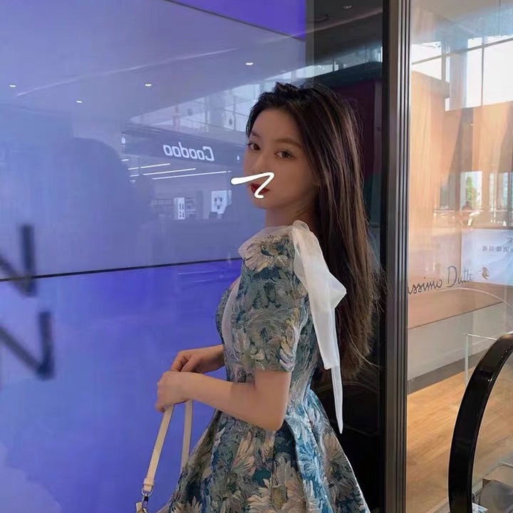 Đầm hoa tay phồng đáng yêu duyên dáng thời trang cho nữ
