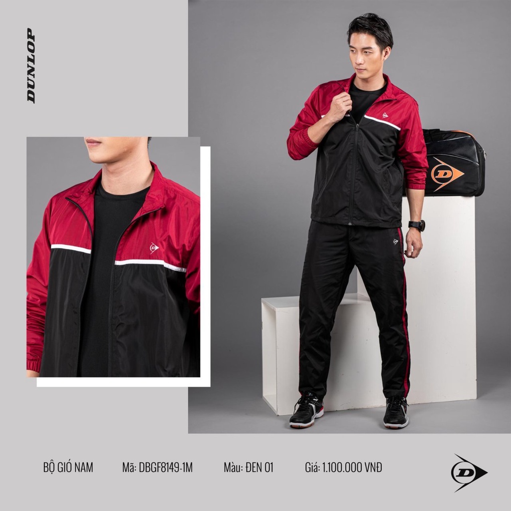 Bộ quần áo gió Nam Dunlop - DBGF8149-1M-BK01