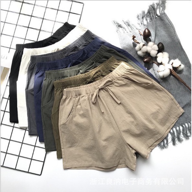 Quần short, quần đùi nữ vải đũi siêu mát