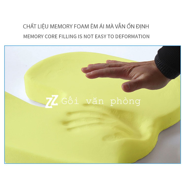 Nệm lót ghế cao su non chống thâm mông, ê mông, đệm ngồi văn phòng ZURI PILLOW GLM02