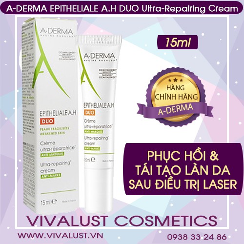 [Chính Hãng] Kem Dưỡng A-Derma Epitheliale A.H Duo Ultra Repairing Cream (15ml) - Phục Hồi ,Tái Tạo Làn Da Sau Khi Laser