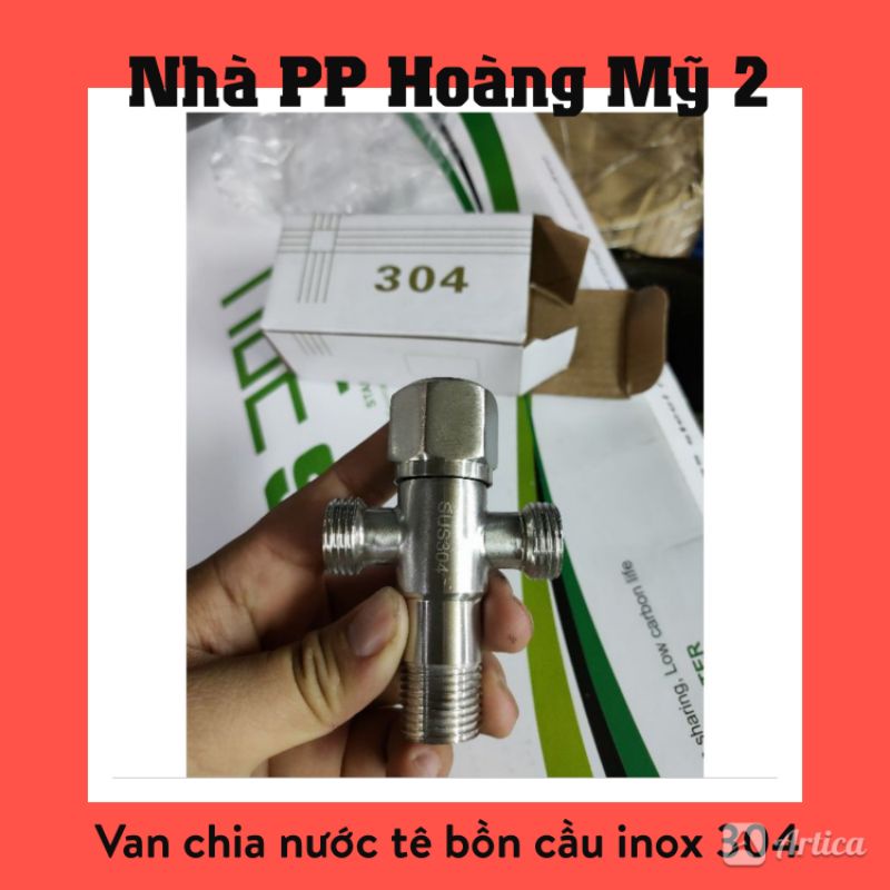 Van tê chia Nước tê cầu cho vòi xịt vệ sinh và bồn cầu inox 304 - Van giảm áp