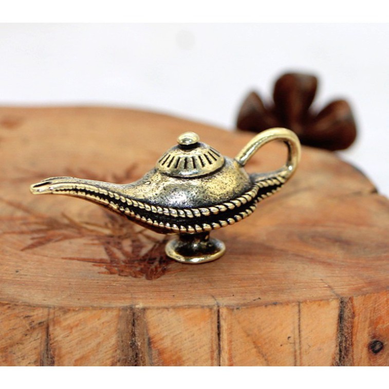 Cây đèn thần mini 🎁FREESHIP🎁 Chiếc đèn thần Aladin bằng đồng  -Phụ kiện tiểu cảnh trang trí
