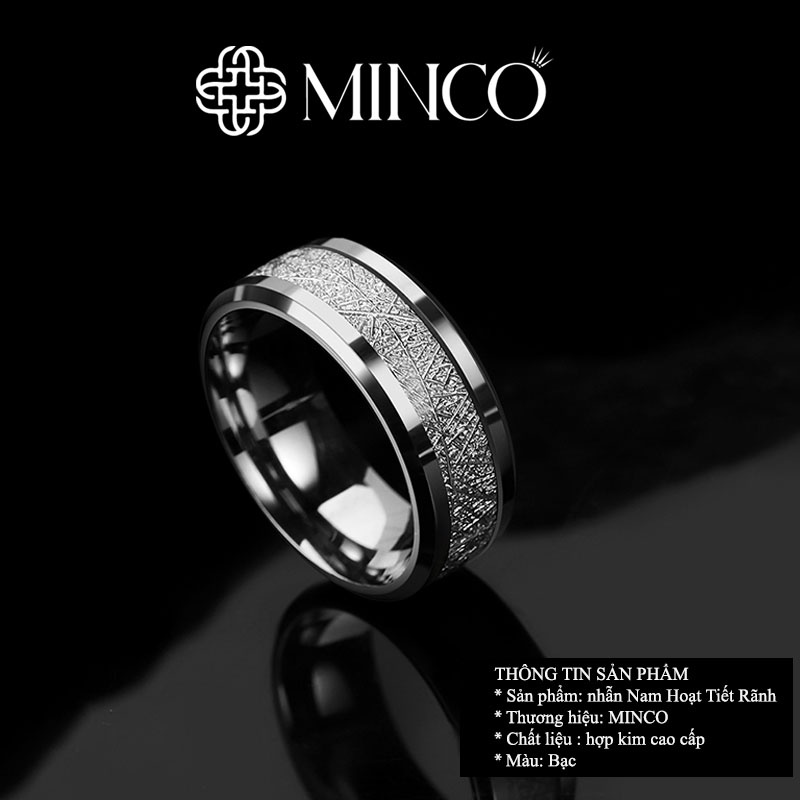Nhẫn Nam Họa Tiết Rãnh độc đáo Minco Accessories phong cách màu bạc nhẫn đẹp không gỉ thời trang NT59