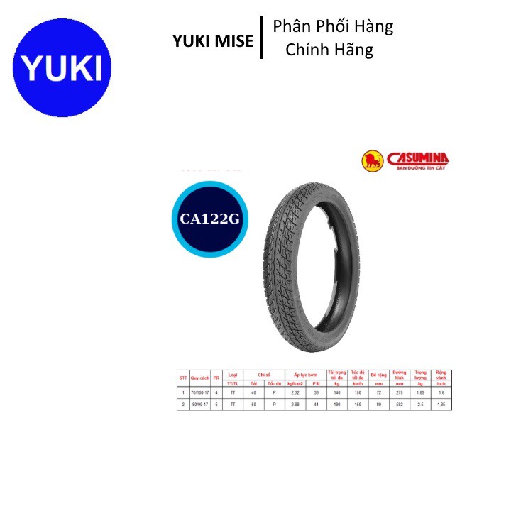 Vỏ Lốp Xe Casumina CA122G Cho Xe Máy | Wave S/RS/Future | YUKI MISE