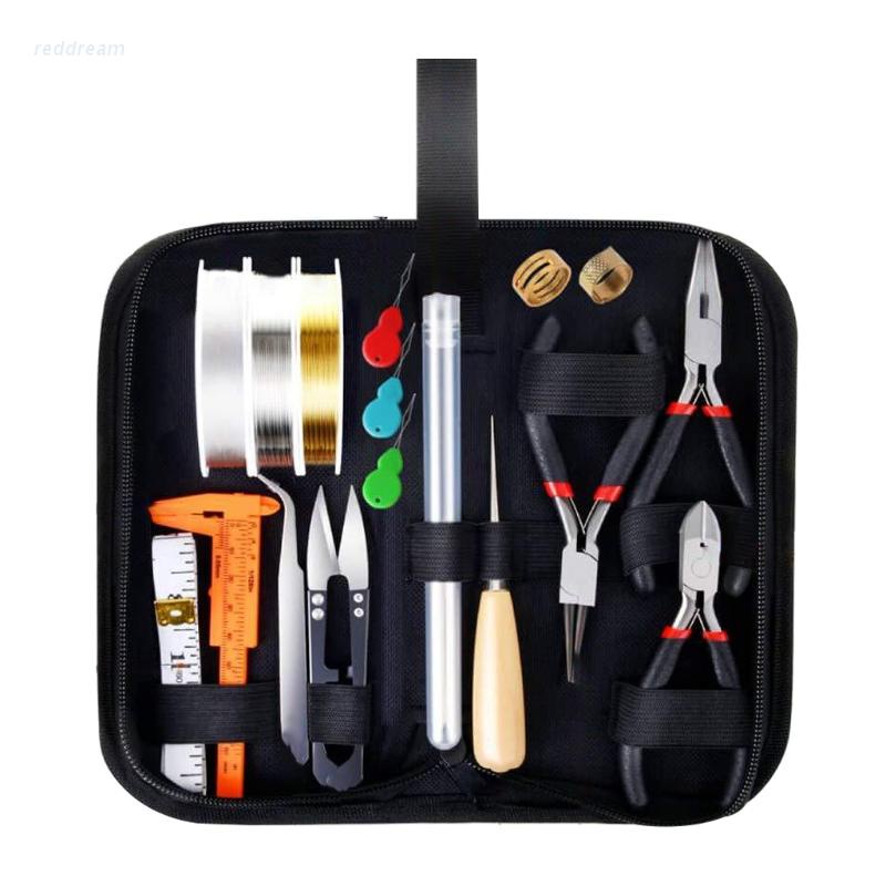 Bộ dụng cụ kìm cắt dây + nhíp + kéo dùng sửa chữa làm đồ trang sức dây chuyền/vòng đeo tay xỏ hạt/đồ thủ công DIY